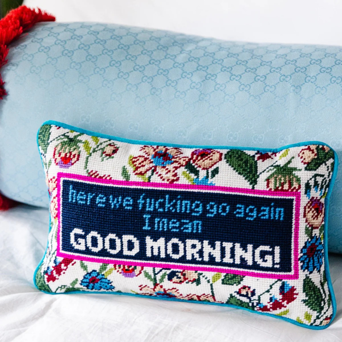 Furbish Studio - Good Morning Needlepoint Pillow | Furbish Studio