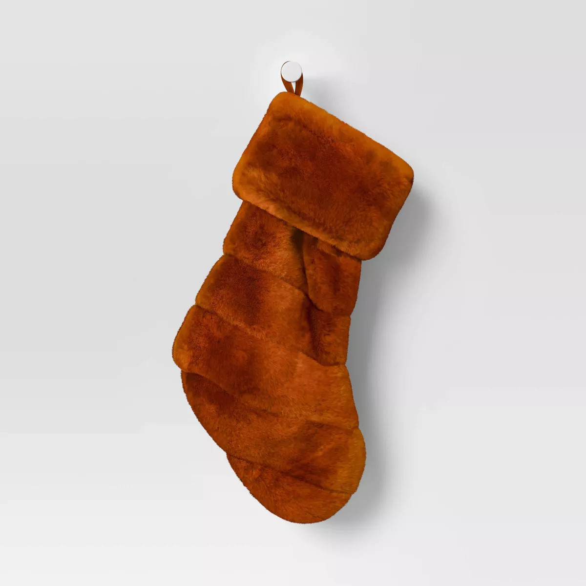 Christmas Channeled Faux Fur Stocking Brown - Threshold™ | Target