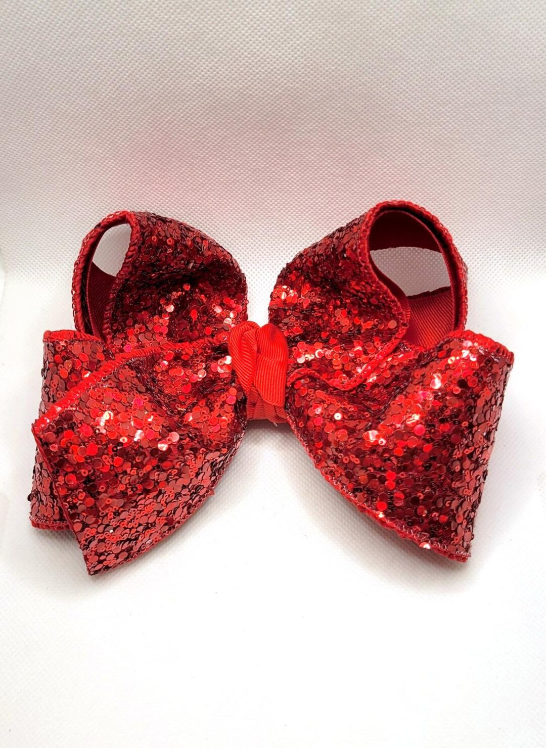 Red Sequin Christmas Bow: Sparkly Holiday Hair Clip | Etsy (US)