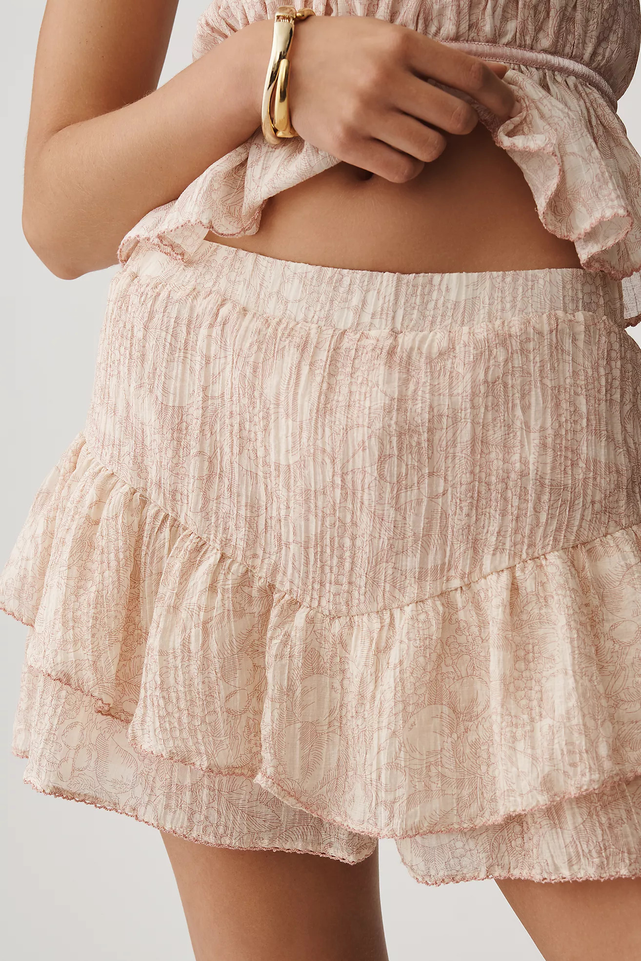 En Saison Geraldine Layered Ruffle Shorts | Anthropologie (US)
