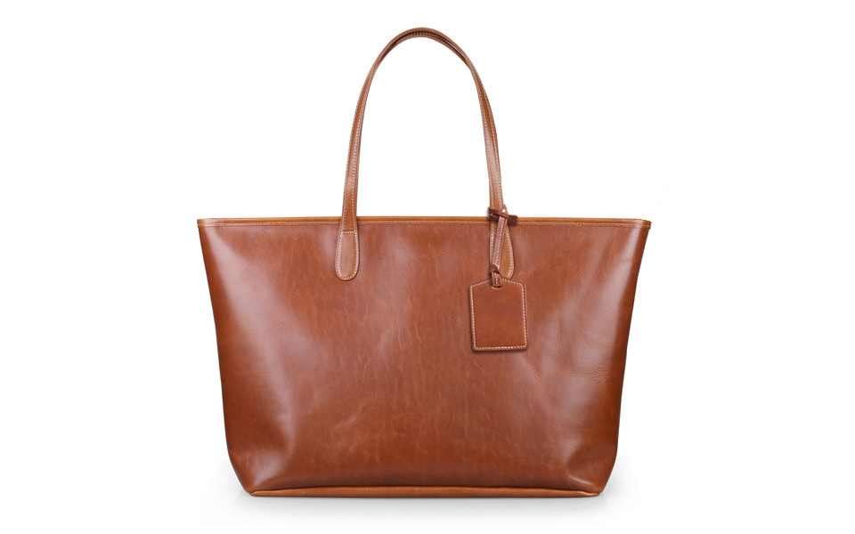 St. Anne Tote – British Tan Florentine Leather | Barrington Gifts