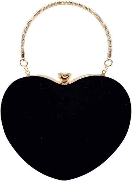 Women Heart Shaped Handbag Wedding Party Evening Bag Mini Clutch Chain Purse Cocktail Prom Evenin... | Amazon (US)
