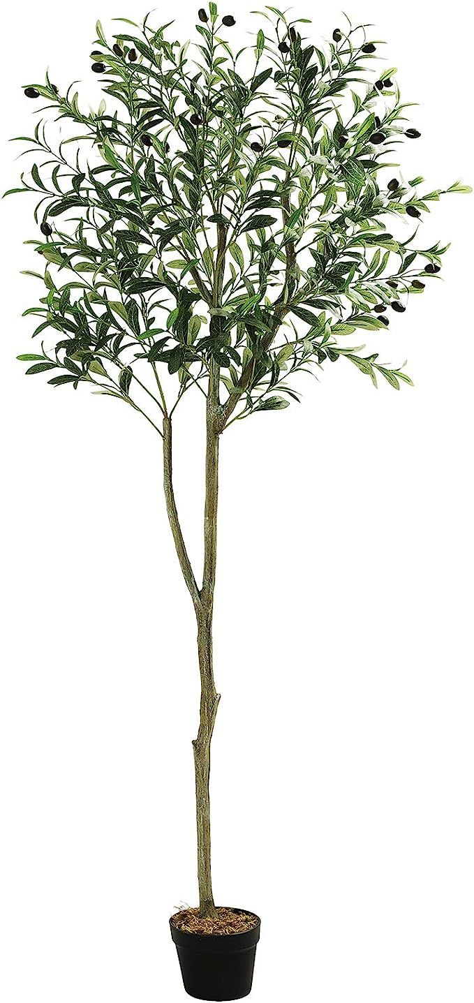 VIAGDO Artificial Olive Tree Plant 72in/6ft Potted Olive Decorative Silk Tree Large Olive Branche... | Amazon (US)