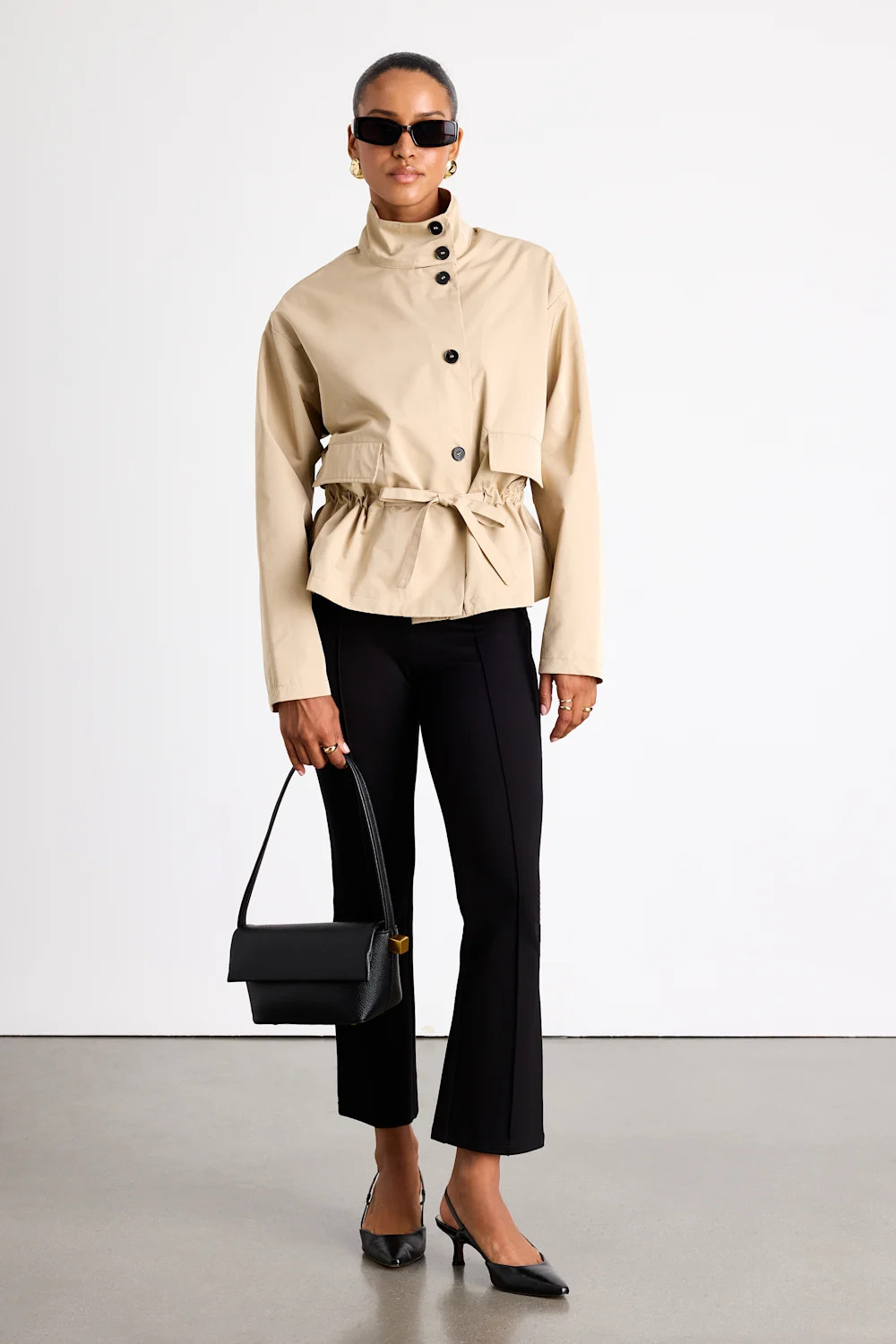 Beneva Beige Collared Cropped Trench Coat | Lulus