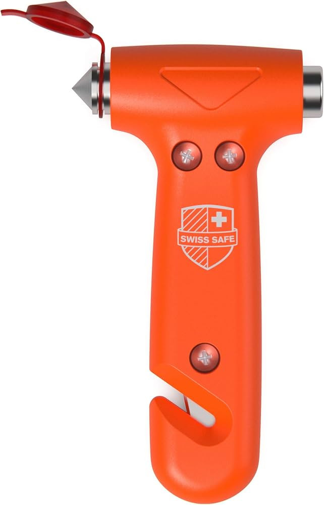 Swiss Safe Durable 5-1 Car Safety Hammer Window Breaker Breaker Tool w/Seatbelt Cutter - Emergenc... | Amazon (US)