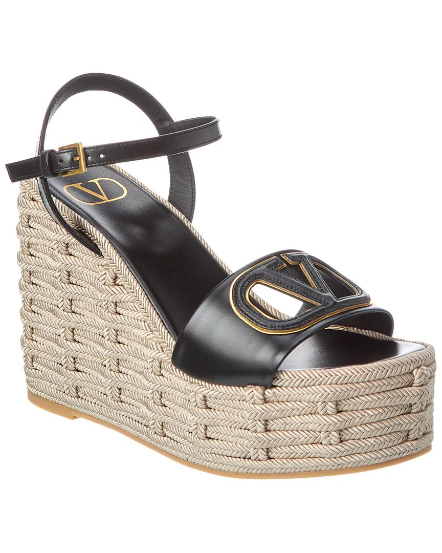 Valentino VLogo Cutout 120 Leather Wedge Sandal | Shop Simon