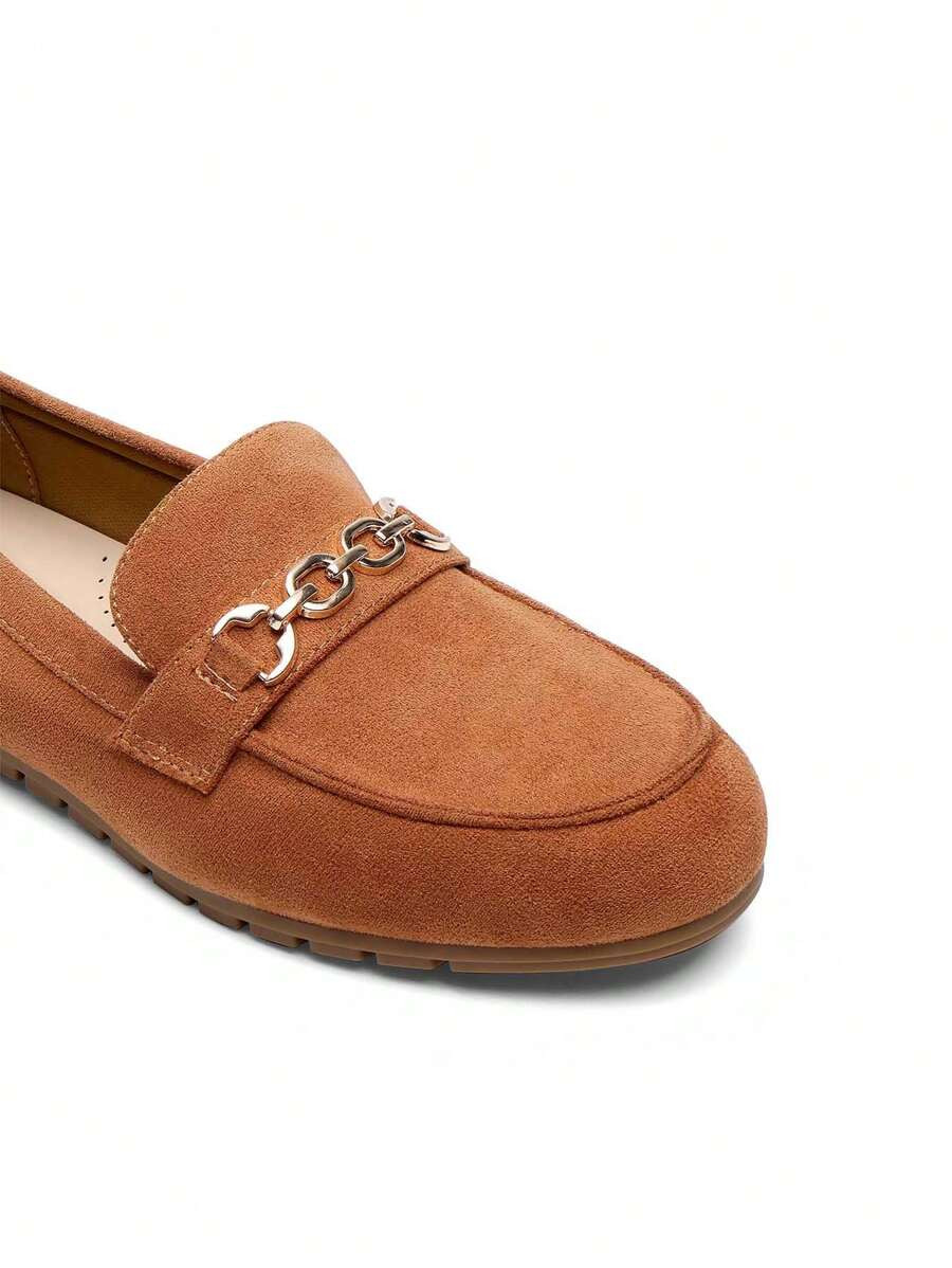 LocalWomen Loafers Flats Slip On Lightweight Leisure Arch Support Work Shoes With Chic Metal Deta... | SHEIN