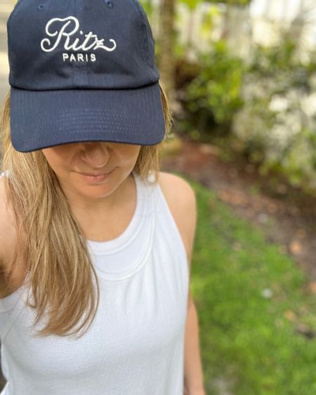 Walking outfit this morning - Ritz Paris x Frame Denim baseball hat 🧢 the white mesh white tank and cropped top I’m wearing are linked in my other post.

#LTKActive #LTKstyletip #LTKfitness