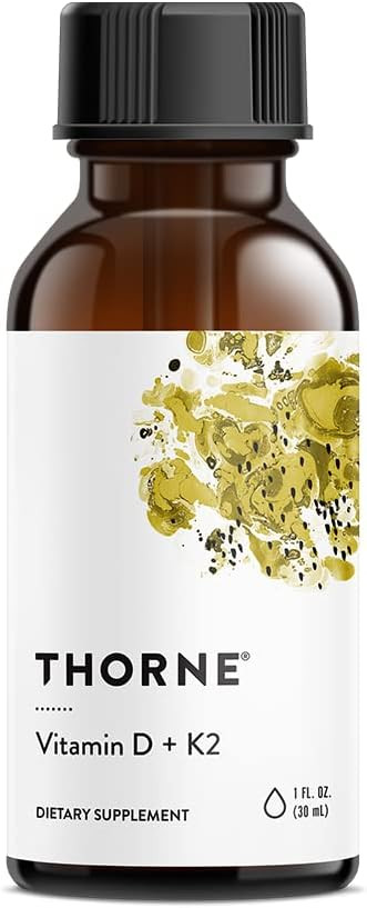 Thorne Vitamin D + K2 Liquid with a metered Dispenser - Vitamins D3 and K2 to Support Healthy Bon... | Amazon (US)