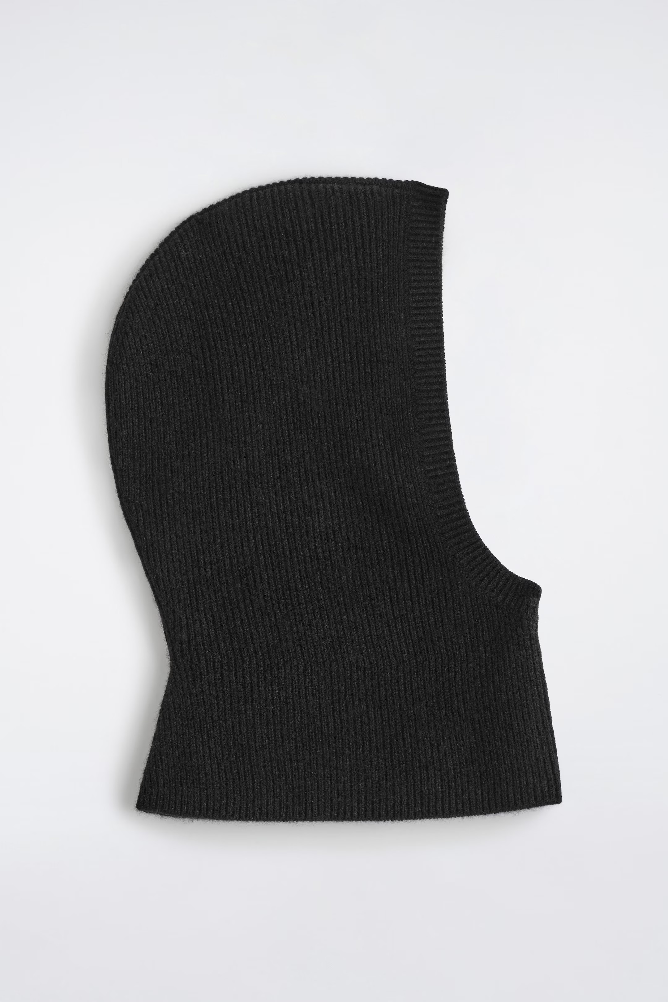 RIBBED WOOL-CASHMERE BALACLAVA - BLACK | COS GB | COS UK