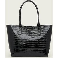 Lacey Black Croc-Effect Leather Tote Bag, Black | L.K. Bennett (UK)