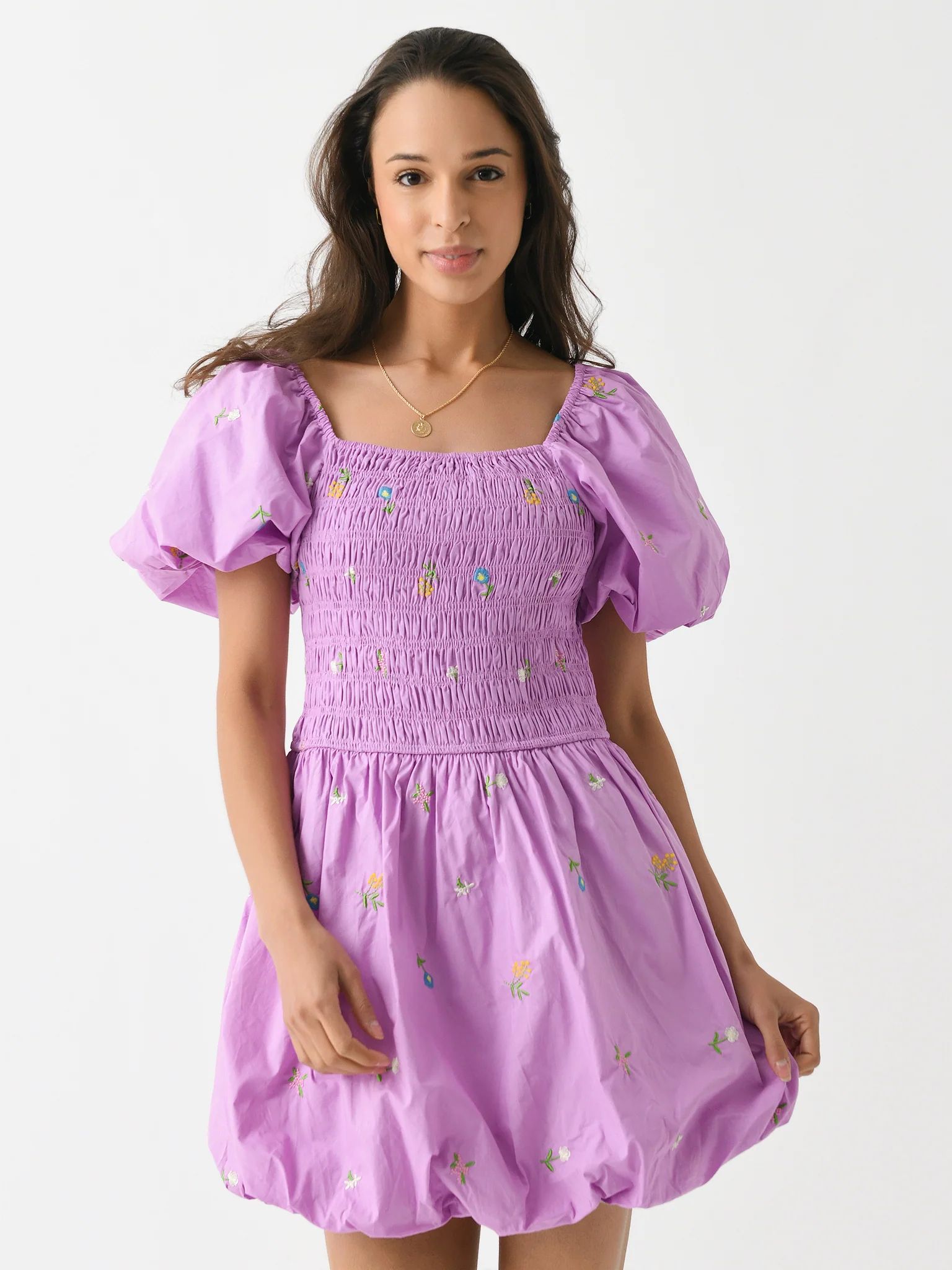 ENGLISH FACTORY
                      
                     Women's Smocked Balloon Sleeve Dress | Saint Bernard