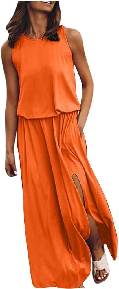Women's Oprah's Favorite Things 2023 Full List Fashion Stitching Dress Elastic Waist Solid Color ... | Amazon (US)