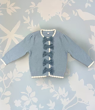 Edgehill Collection x The Broke Brooke Baby Girls Carlisle Velvet Bow Cardigan | Dillard's | Dillard's