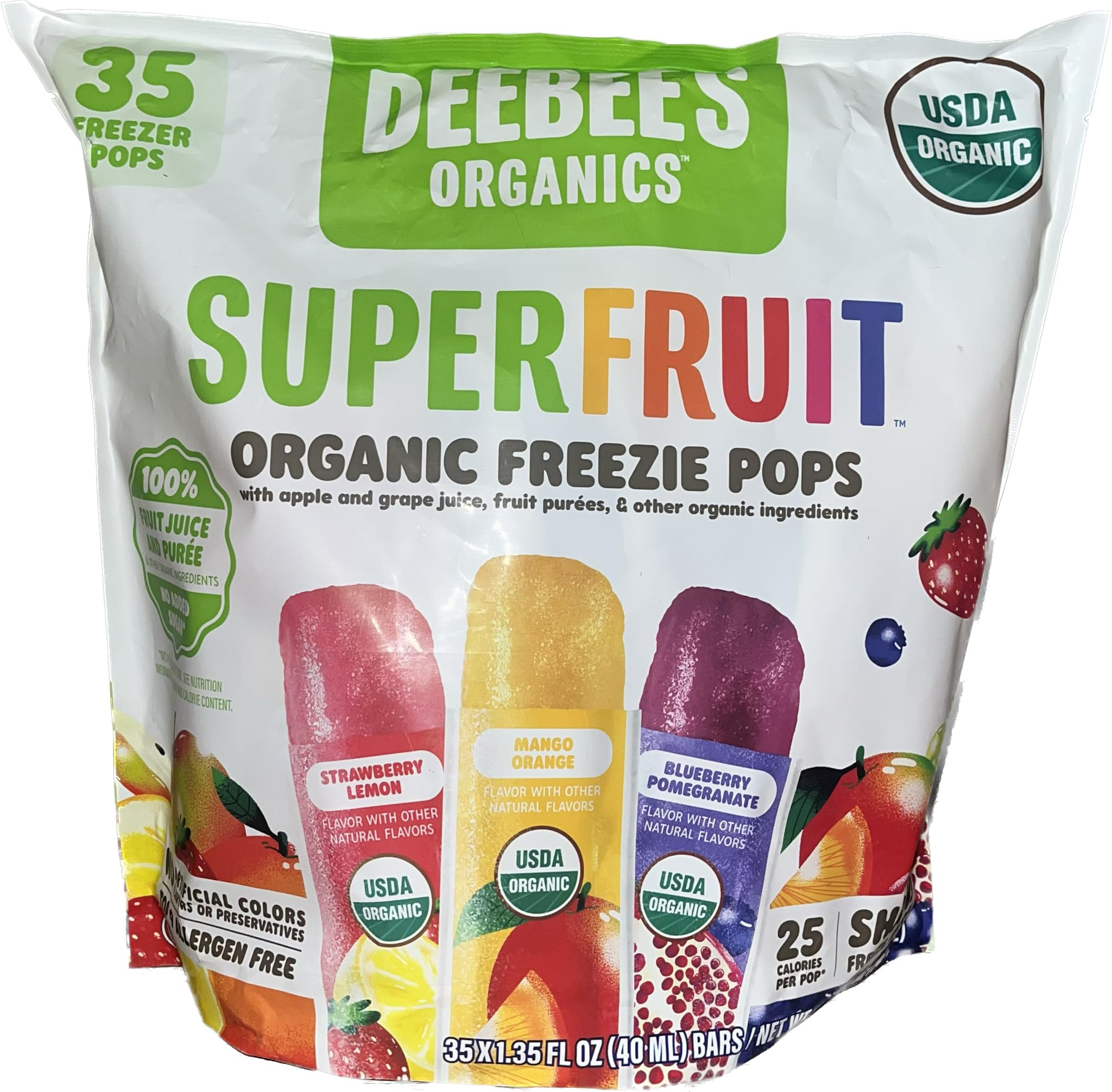 Deebee's Organics Superfruit Freezies, 1.35 Fl Oz, Pack of 35 | Amazon (US)