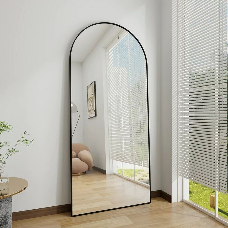BEAUTYPEAK 76"x34" Arch Full Length Mirror Oversized Floor Mirrors for Standing Leaning, Black - ... | Walmart (US)