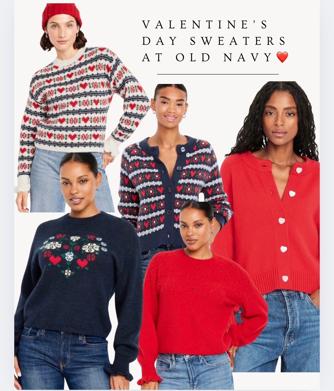 Old Navy has the cutest lineup of Valentine’s Day Sweaters currently on sale! ❤️

#LTKFindsUnder50 #LTKSeasonal #LTKSaleAlert