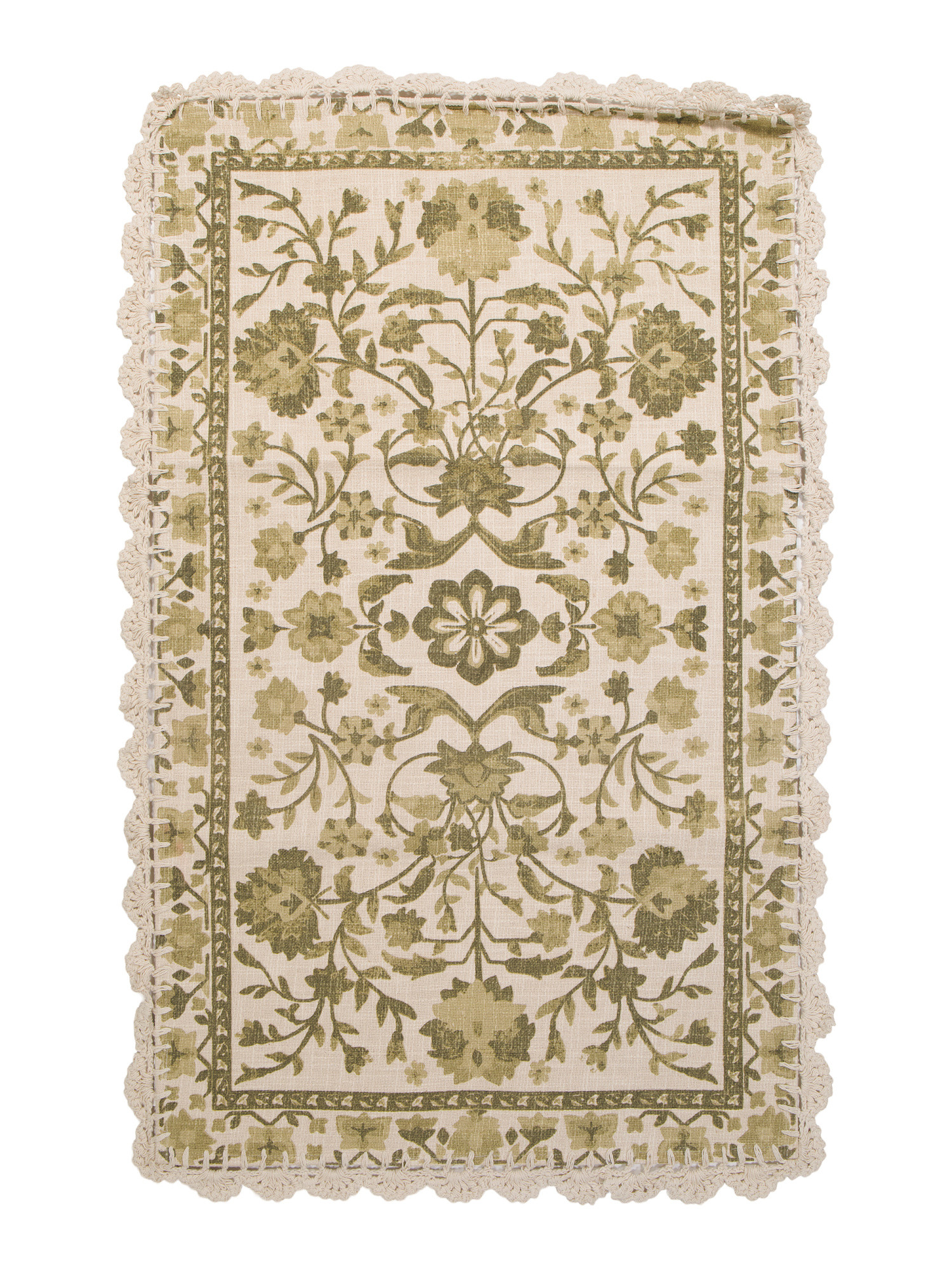 27x45 Printed Cotton Bath Rug With Crochet Border | TJ Maxx
