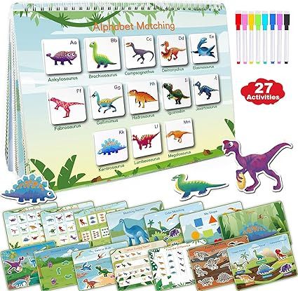 Dinosaur Montessori Busy Book for Toddlers: Dinosaur Toys for Kids 3-5 5-7 Yr Autism Sensory Acti... | Amazon (US)