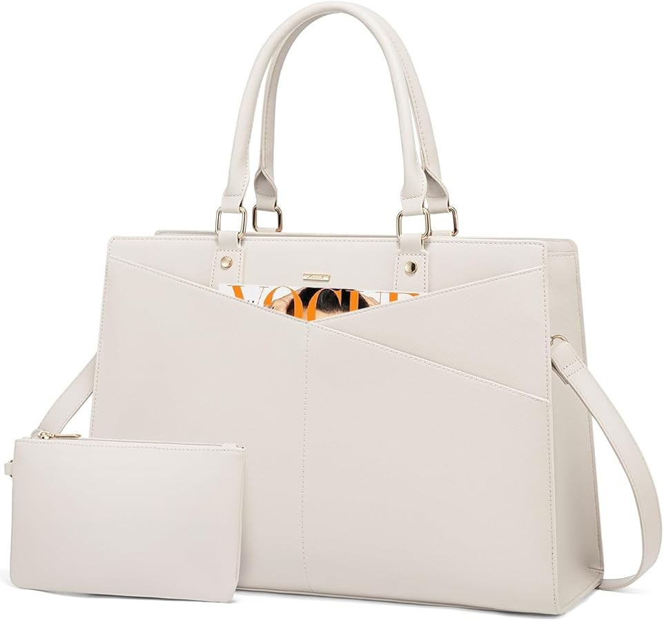 LOVEVOOK Laptop Tote Bag for Women, Leather Business Office Work Bag Computer Briefcase fit for 1... | Amazon (US)