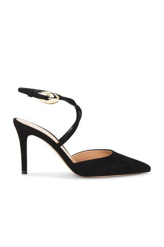 Gianvito Rossi Strappy Pump in Black - Black. Size 39.5 (also in 36.5, 37, 38.5, 40, 41). | FWRD 