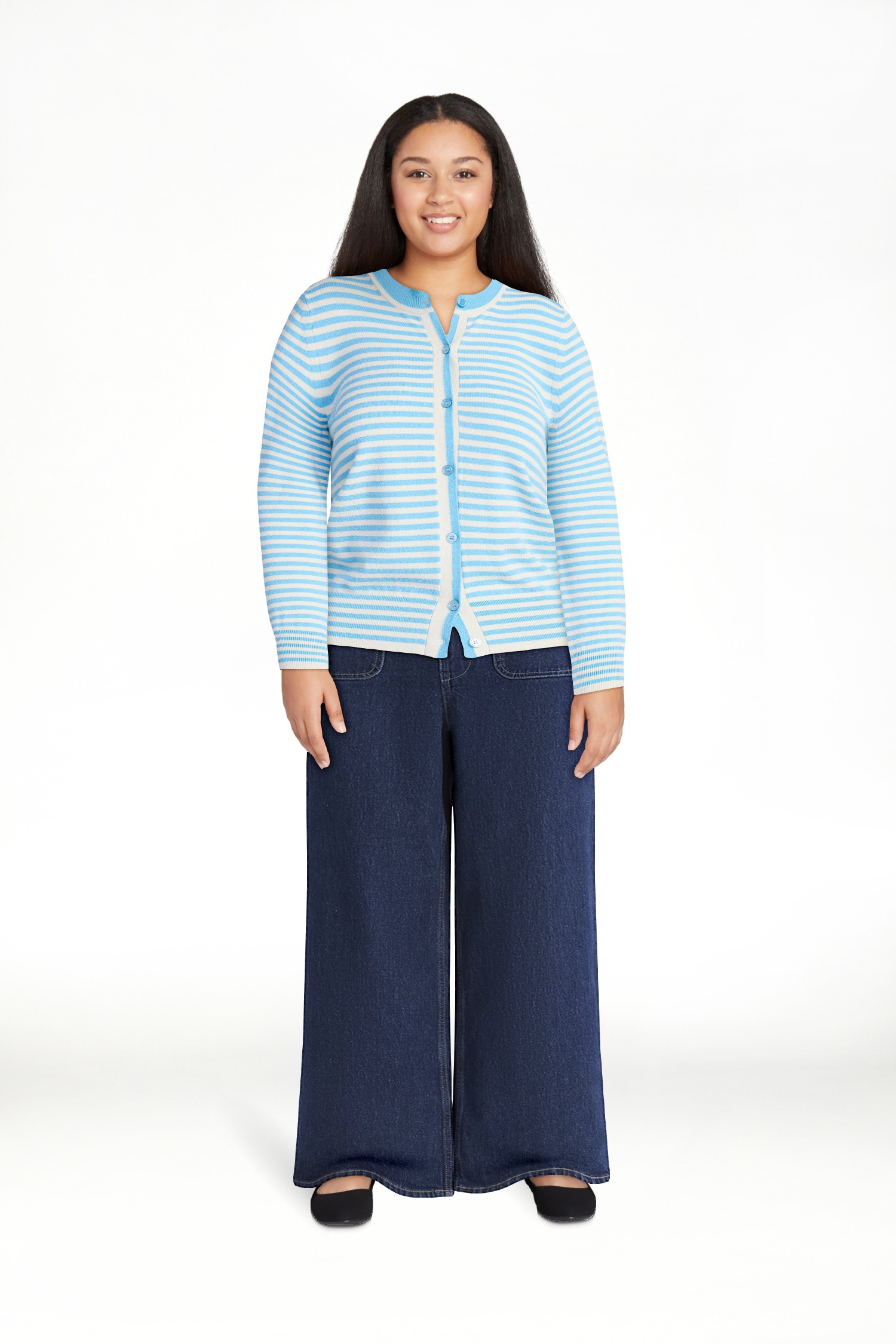 Free Assembly Women's and Women's Plus Solid, Stripe, & Print Classic Cozy Yarn Cardigan Sweater,... | Walmart (US)