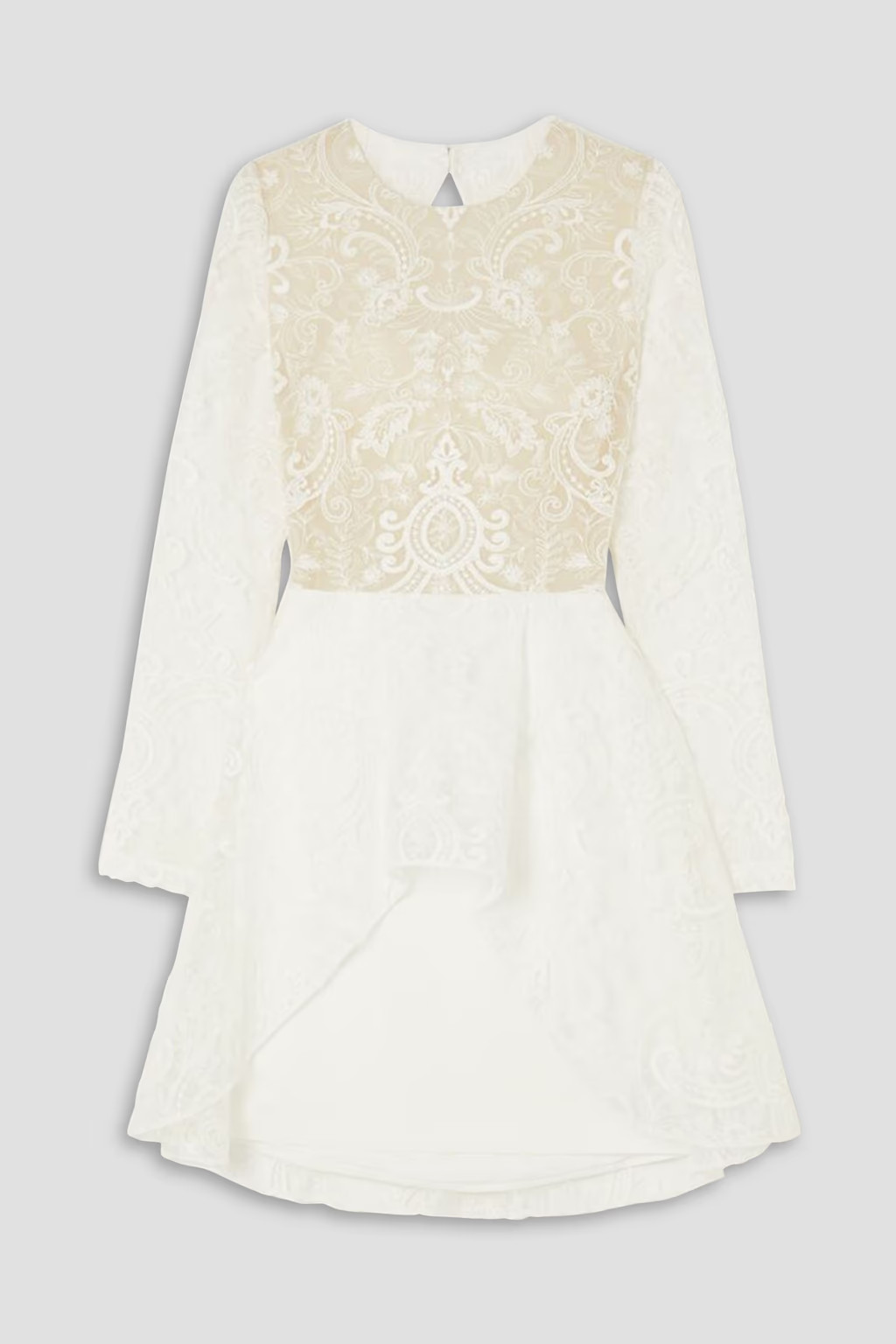 Sansa open-back lace and crepe mini dress | The Outnet (US and CA)
