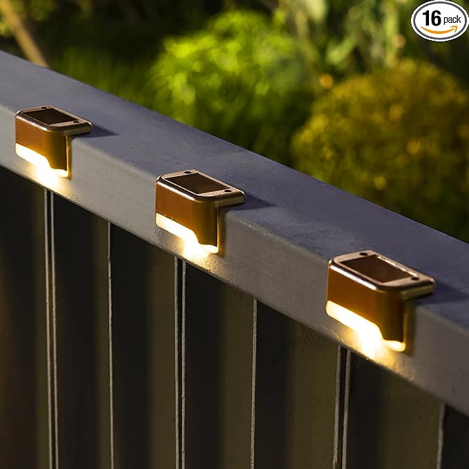 SOLPEX Solar Deck Lights Outdoor 16 Pack, Solar Step Lights Waterproof Led Solar lights for Outdo... | Amazon (US)