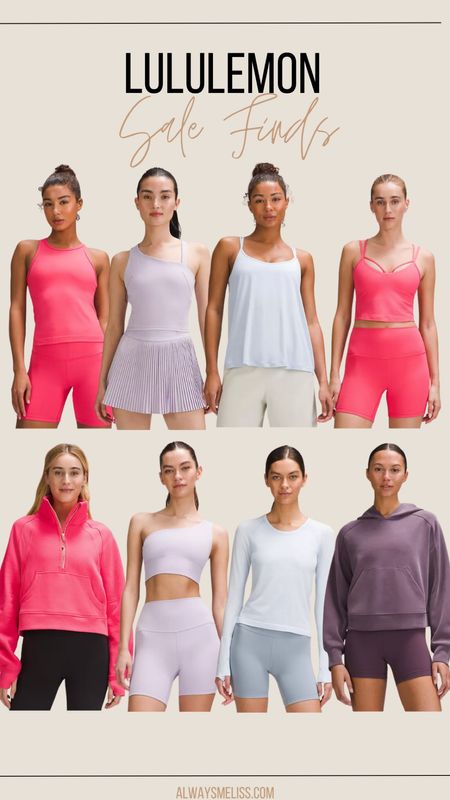 Lululemon recently dropped added new items into their sale. These tops are all super cute! Loving the hot pink for summer. Purple hoodie looks so cozy. The one shoulder sports bra is also so cute and unique!

Lululemon 
Sale 
Athletic Wearr

#LTKFitness #LTKStyleTip #LTKSaleAlert