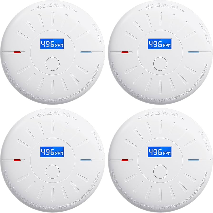 4 Pack 10 Year Battery Operated Smoke and Carbon Monoxide Detector, Portable Fire Co Alarm for Ho... | Amazon (US)