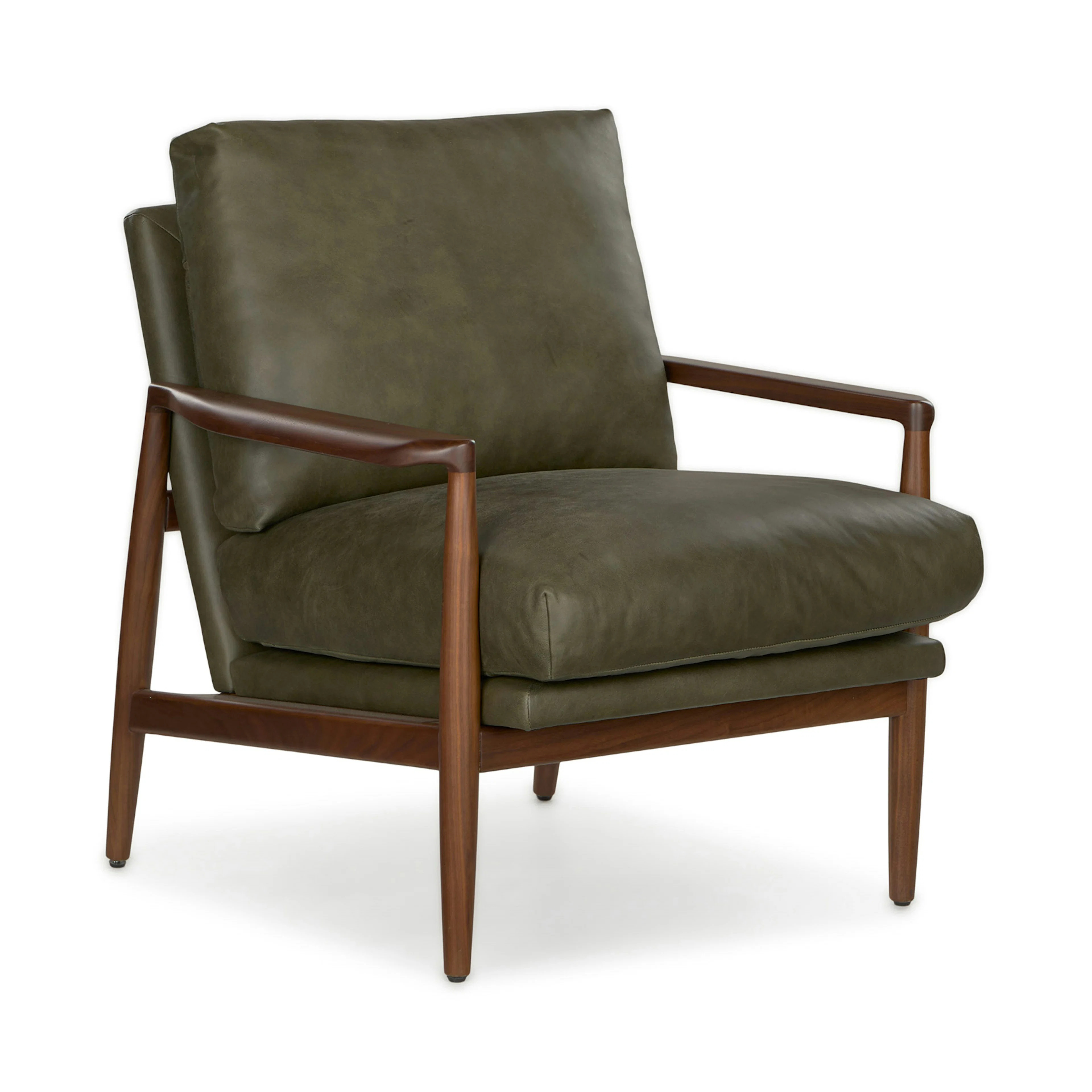 Bavel 28.5" Leather Lounge Chair - Charme Green | Article