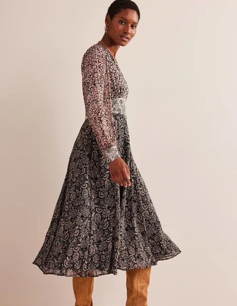 Isla Contrasting Midi Dress | Boden (US)