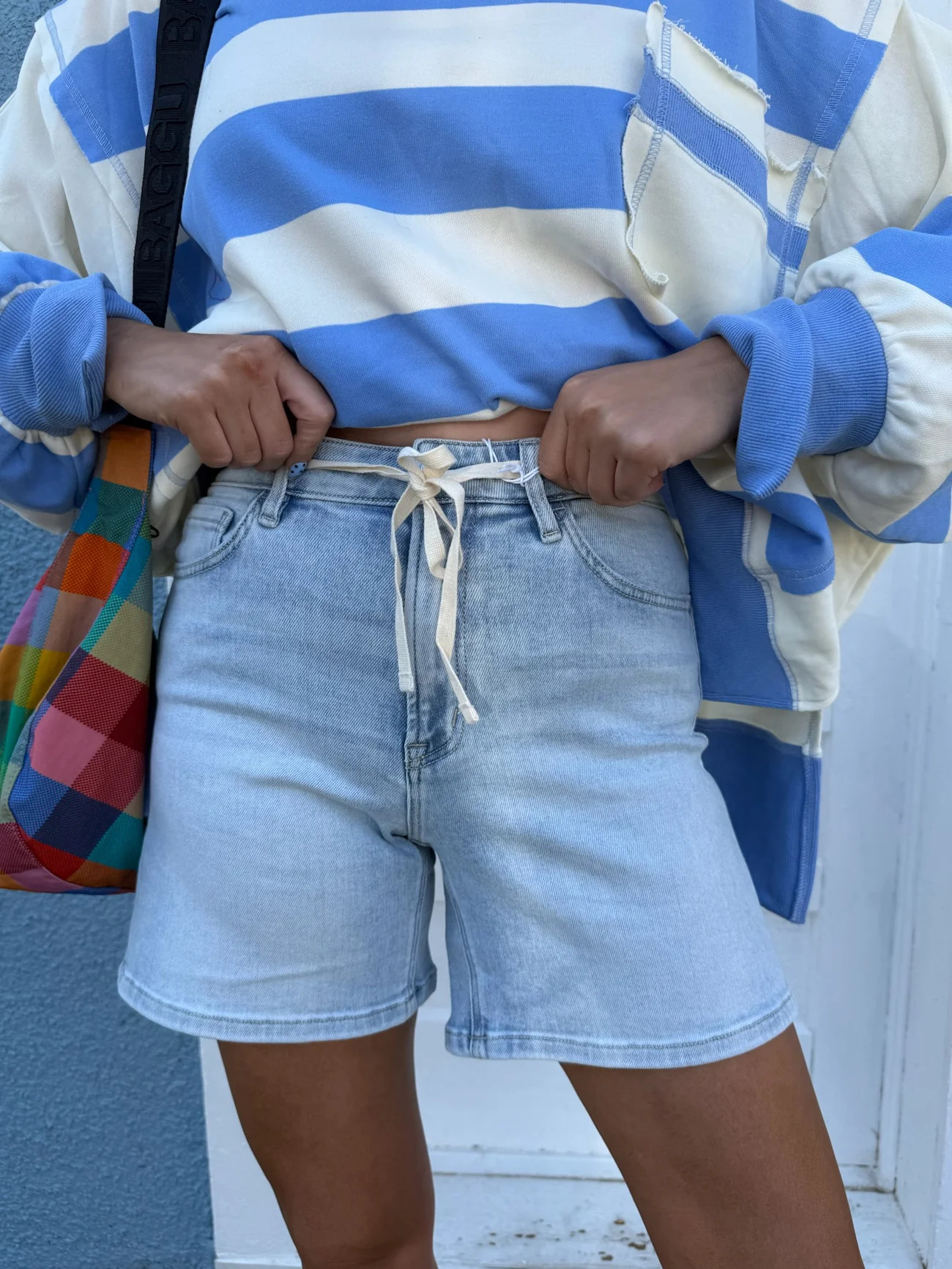 vervet | drawstring boyfriend shorts | Etta+East
