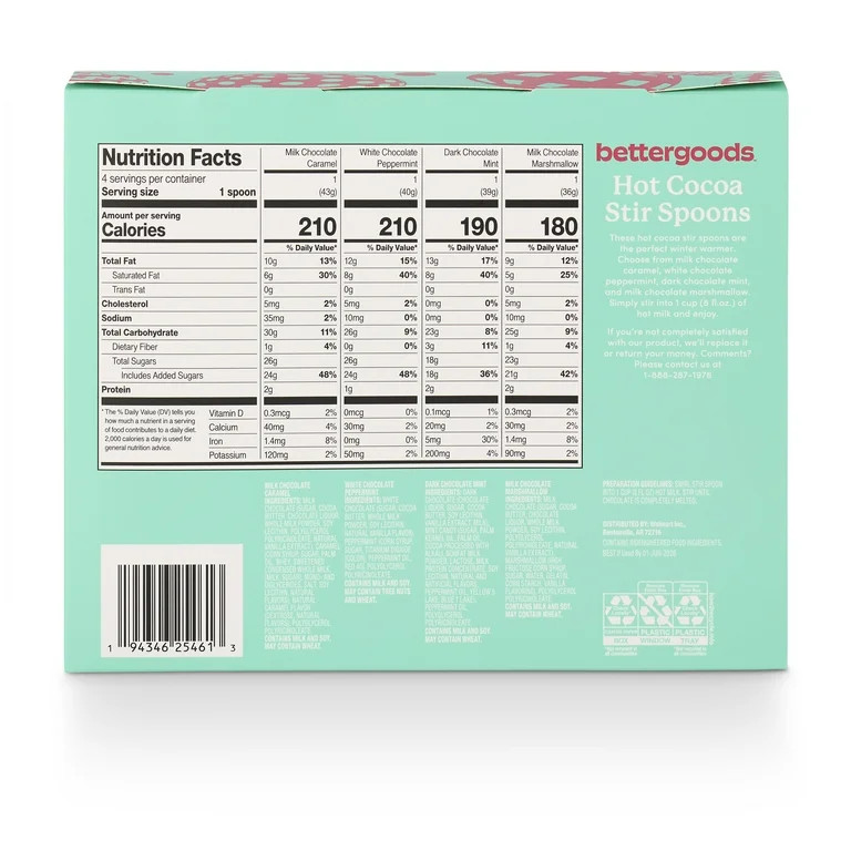 bettergoods Fair Trade Hot Cocoa Stir Spoons, 7 oz, 4 Count | Walmart (US)