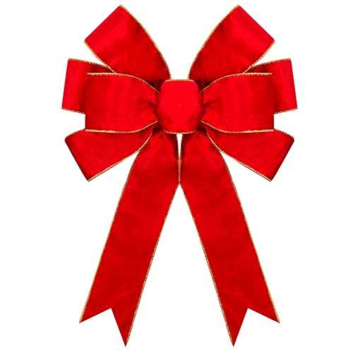 Festizzy Christmas Large Red Velvet Bows for Christmas Tree Decorations, Ribbon Bows for Wreaths 14" Long by 12" Wide Outdoor & Intdoor Holiday Decorations | Amazon (US)
