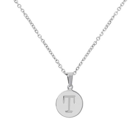 Steel By Design Initial Pendant w/ Chain - QVC.com | QVC