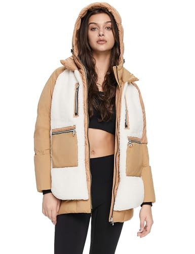 Orolay Women's Sherpa Jacket Thickened Puffer Down Coat Fuzzy Fleece Jacket (Apple Cinnamon, XS) | Amazon (US)