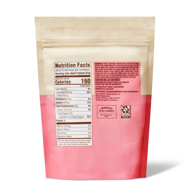 White Confection Coated Vanilla Caramel Pretzel Crunchers with Red, White, Piank Nonpareils - 6oz... | Target