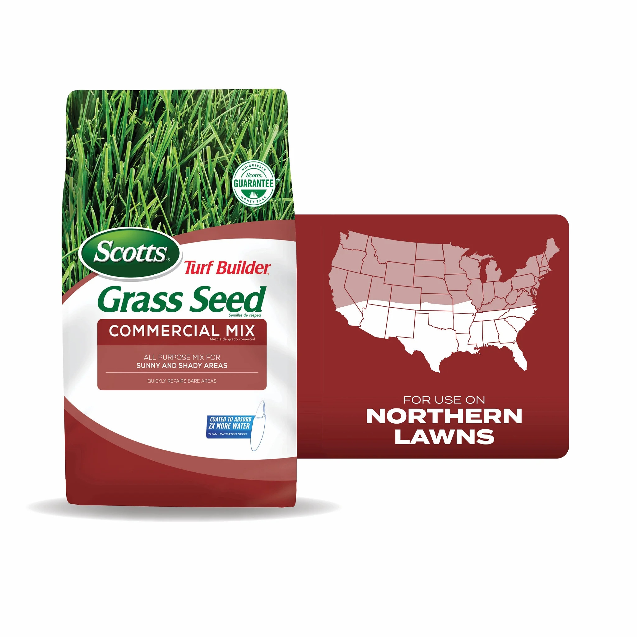 Scotts Turf Builder Grass Seed Commercial Mix, For Sunny and Shady Areas, 3 lbs. | Walmart (US)