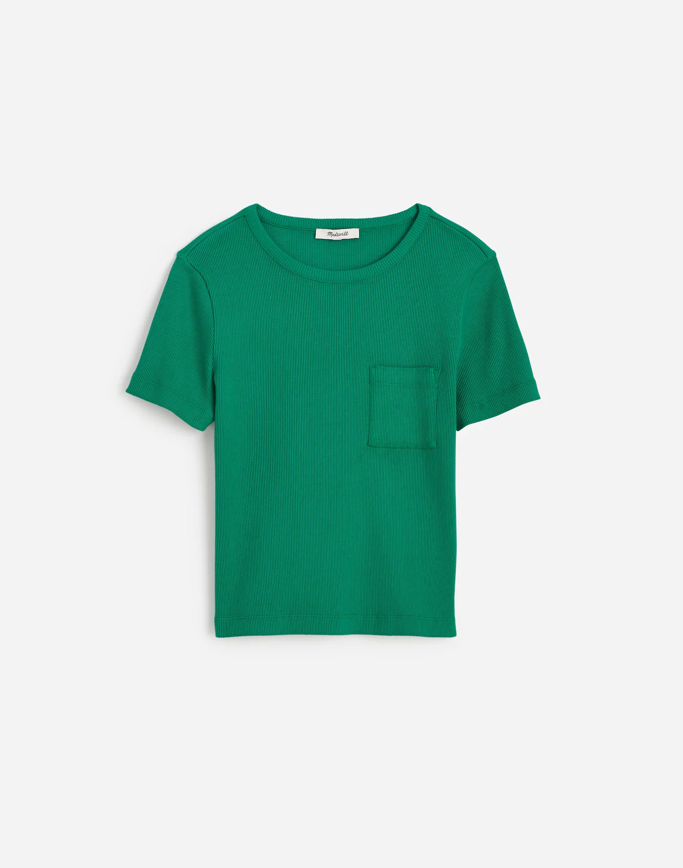 Garment-Dyed Ribbed Crewneck Pocket Tee | Madewell
