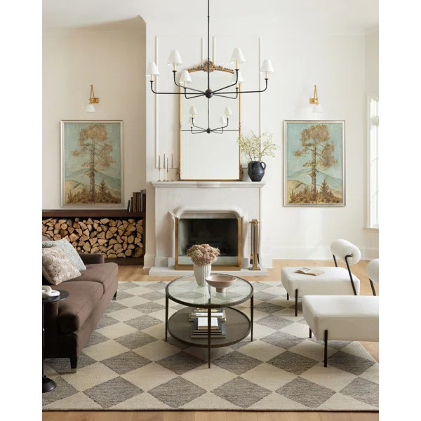 Chris Loves Julia x Loloi Francis Wool Beige / Charcoal Rug | Wayfair North America