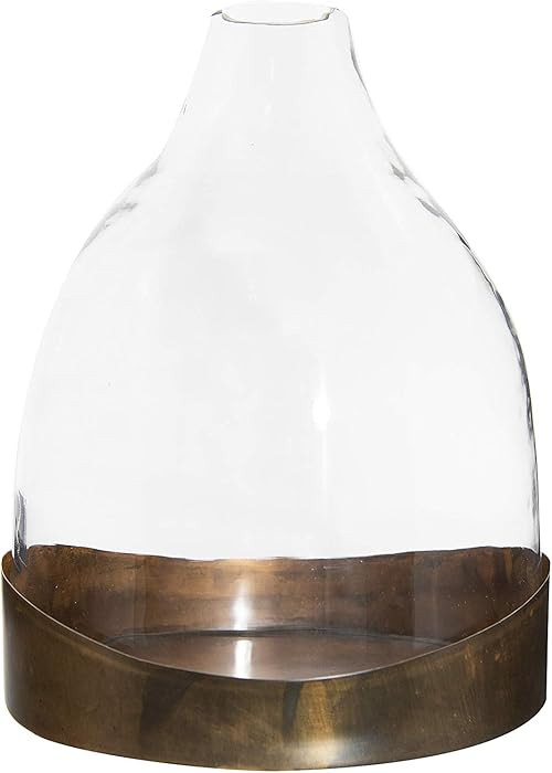 Creative Co-Op Decorative Glass Cloche with Metal Tray, Clear and Copper | Amazon (US)