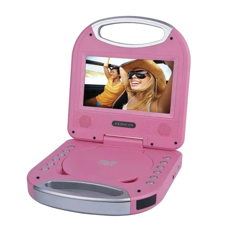 Proscan 7-In. Portable DVD Player with Earphones, Remote, and Integrated Handle, Pink, PDVD7049, ... | Walmart (US)