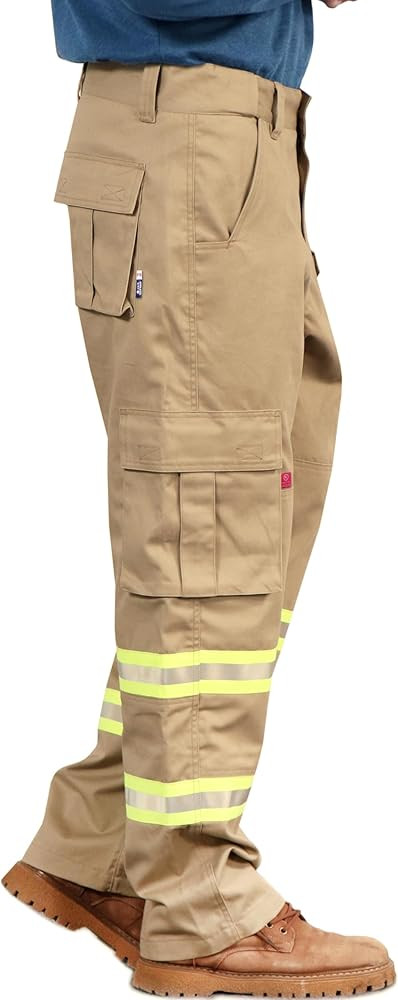 BOCOMAL FR Pants High Visibility Cargo Pockets Flame Resistant Hi-Vis Workwear Water & Oil Repell... | Amazon (US)