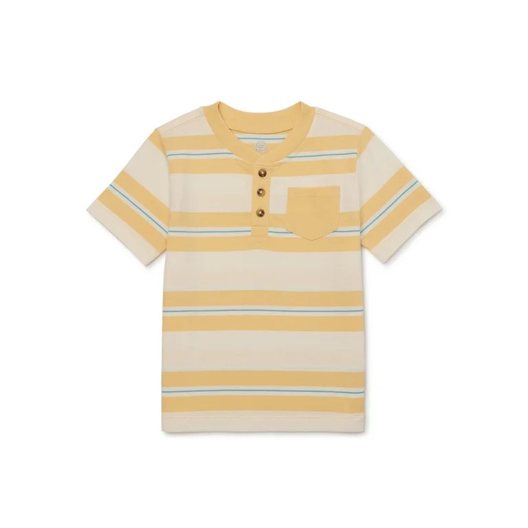 Wonder Nation Toddler Boy Henley Shirt with Short Sleeves, Sizes 12M-5T | Walmart (US)