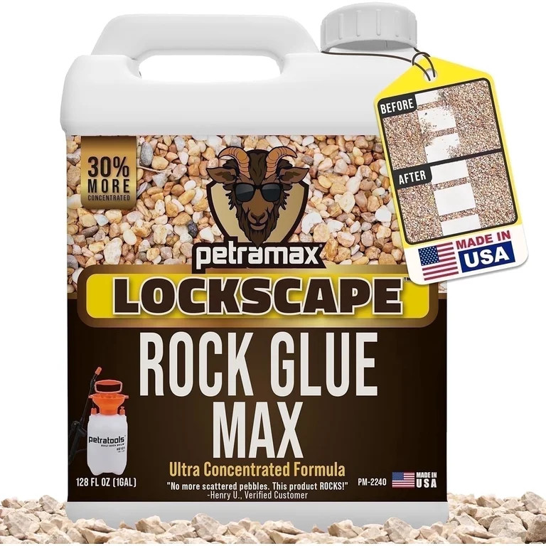 Petramax Lockscape Rock Glue for Landscaping, Wide Coverage Mulch Glue, 1 gallon | Walmart (US)
