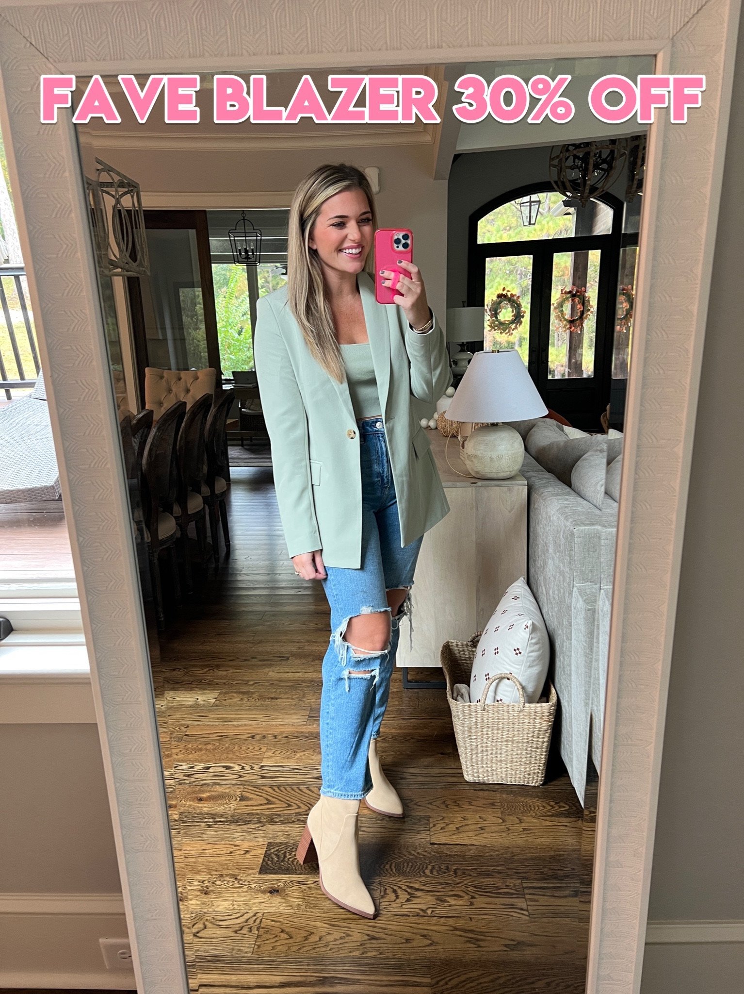 Blazer 30% off today for amazon prime early access sale!!! The best quality and best fitting blazer I own. 10/10. Tts - m 
Halter tank also on sale & prime! 

#LTKunder50 #LTKsalealert #LTKworkwear