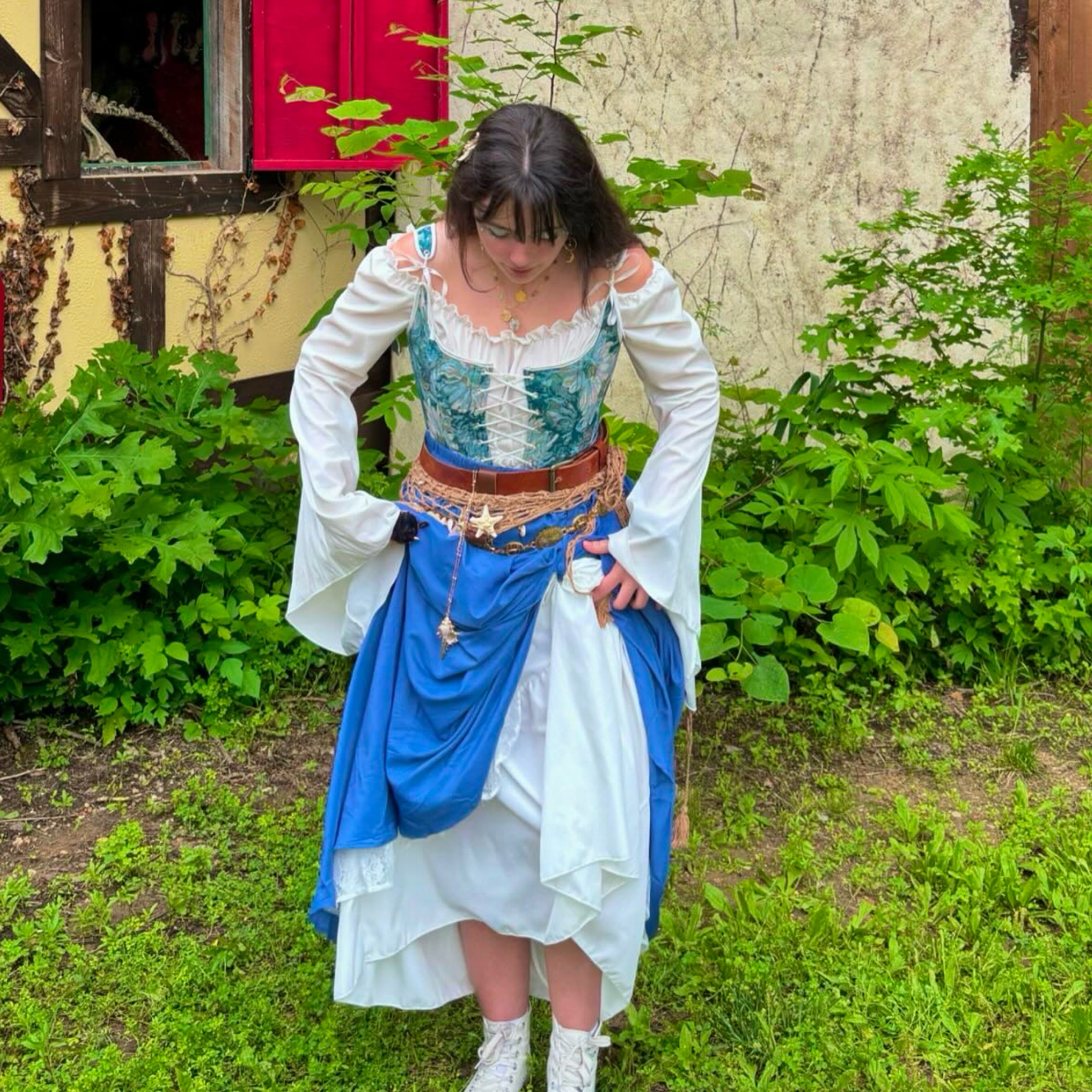 Details from my Renaissance Faire fit! Went for a piratey mermaid theme 🤍🧜‍♀️ will be reusing that corset for sure 

#LTKSummerSales #LTKFindsUnder50 #LTKSeasonal
