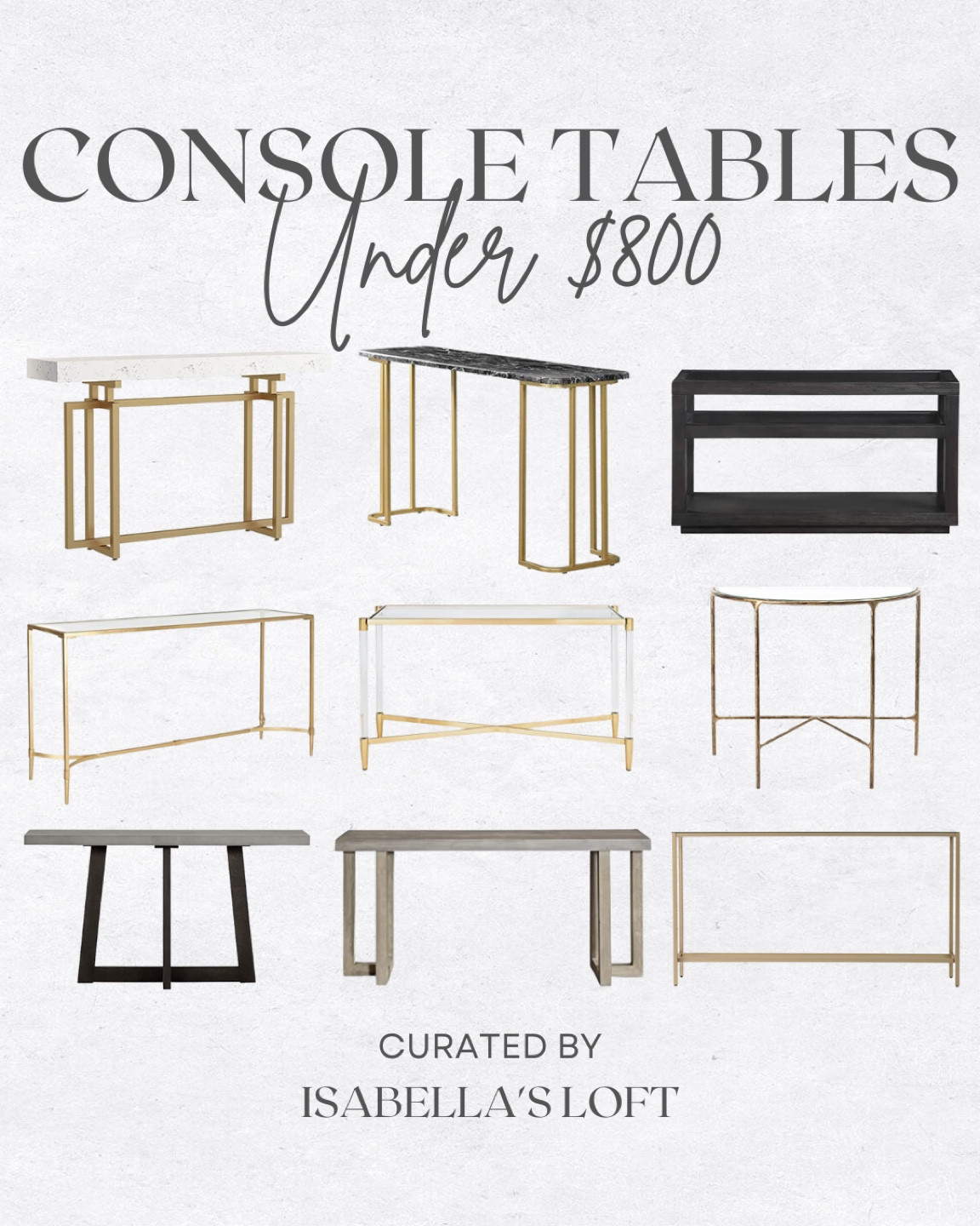 Console Tables Under $800

Media Console, Living Home Furniture, Bedroom Furniture, stand, cane bed, cane furniture, floor mirror, arched mirror, cabinet, home decor, modern decor, mid century modern, kitchen pendant lighting, unique lighting, Console Table, Restoration Hardware Inspired, ceiling lighting, black light, brass decor, black furniture, modern glam, entryway, living room, kitchen, bar stools, throw pillows, wall decor, accent chair, dining room, home decor, rug, coffee table

#LTKhome #LTKstyletip #LTKfamily
