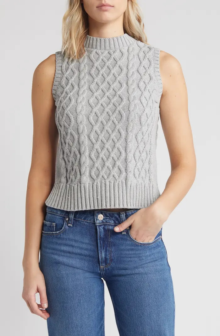 Cable Knit Pima Cotton Sweater Vest | Nordstrom